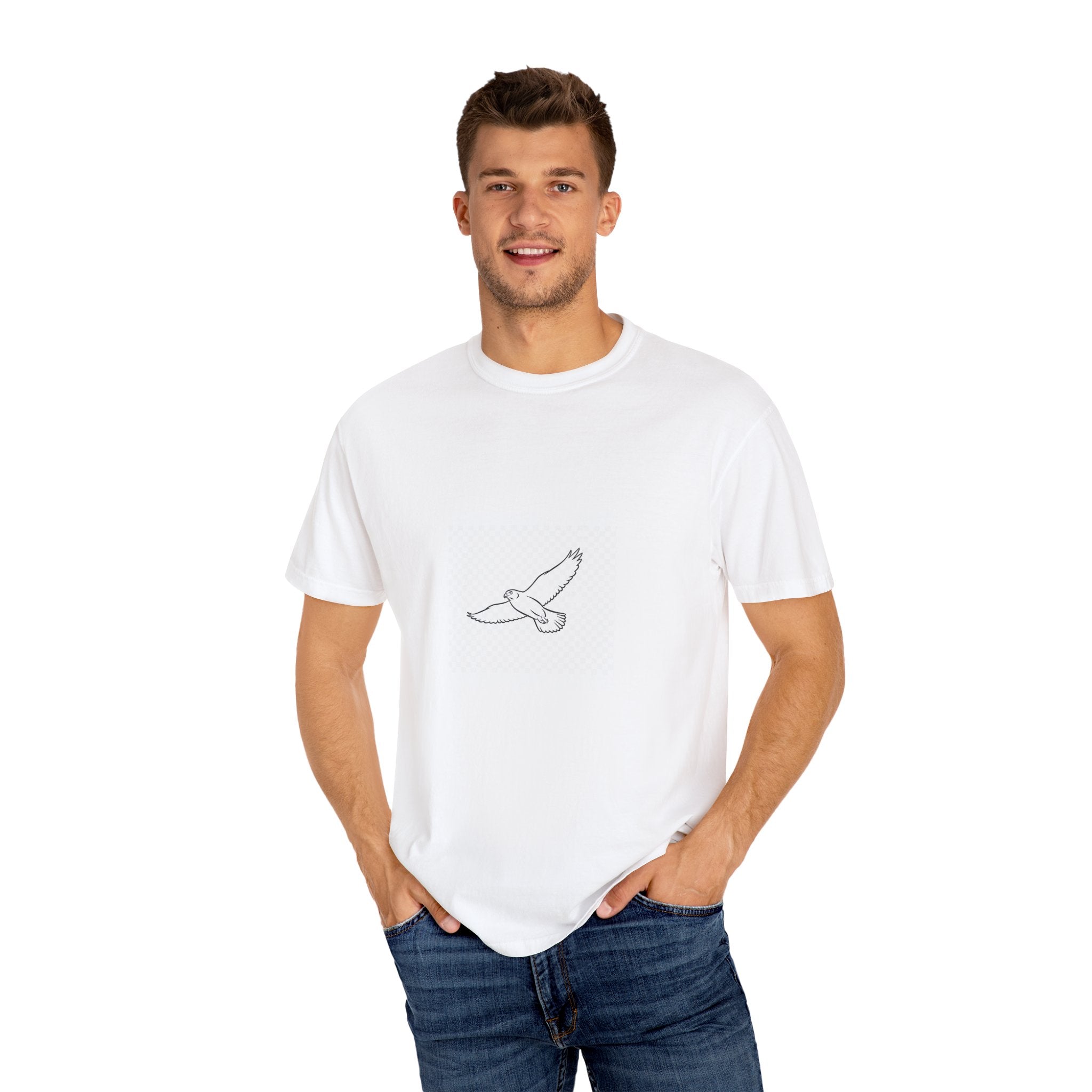Soaring Peregrine Falcon Line Art Tee